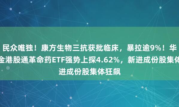 民众唯独！康方生物三抗获批临床，暴拉逾9%！华宝基金港股通革命药ETF强势上探4.62%，新进成份股集体狂飙