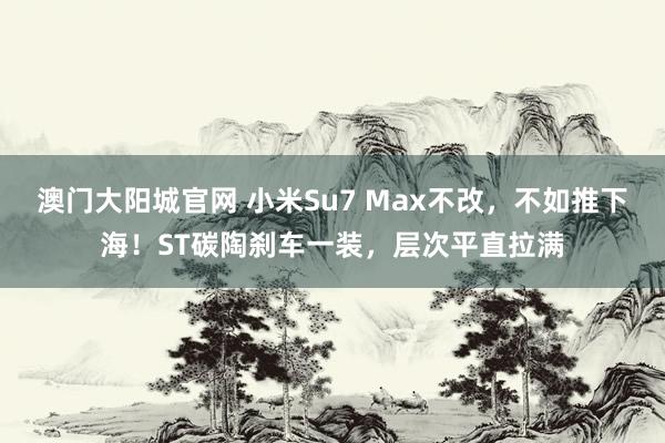 澳门大阳城官网 小米Su7 Max不改，不如推下海！ST碳陶刹车一装，层次平直拉满