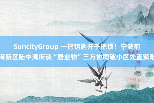 SuncityGroup 一把钥匙开千把锁！宁波前湾新区陆中湾街谈“居业物”三方协同破小区处置繁难