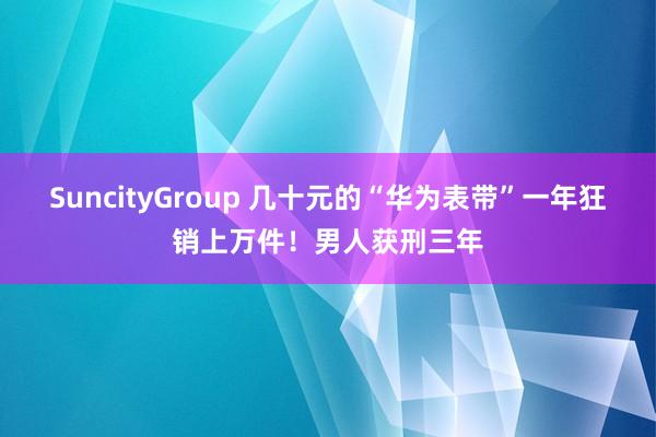 SuncityGroup 几十元的“华为表带”一年狂销上万件！男人获刑三年