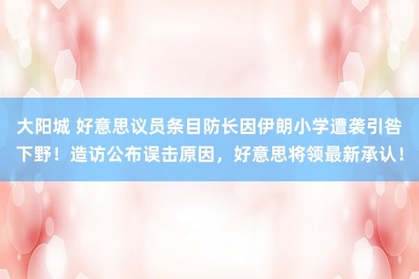 大阳城 好意思议员条目防长因伊朗小学遭袭引咎下野！造访公布误击原因，好意思将领最新承认！