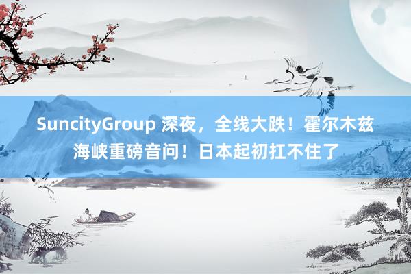 SuncityGroup 深夜，全线大跌！霍尔木兹海峡重磅音问！日本起初扛不住了