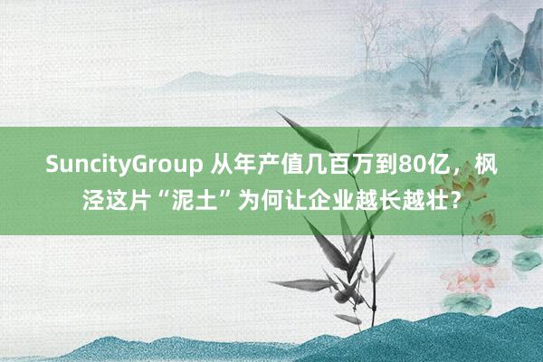 SuncityGroup 从年产值几百万到80亿，枫泾这片“泥土”为何让企业越长越壮？