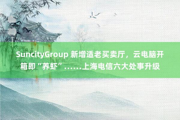 SuncityGroup 新增适老买卖厅，云电脑开箱即“养虾”……上海电信六大处事升级