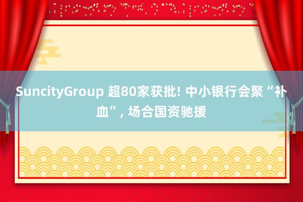 SuncityGroup 超80家获批! 中小银行会聚“补血”， 场合国资驰援