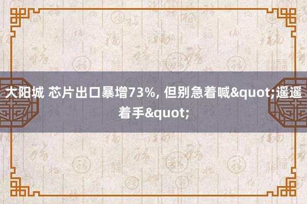 大阳城 芯片出口暴增73%， 但别急着喊"遥遥着手"
