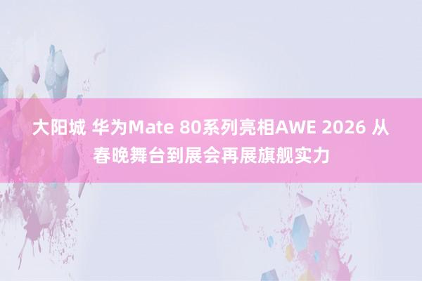 大阳城 华为Mate 80系列亮相AWE 2026 从春晚舞台到展会再展旗舰实力