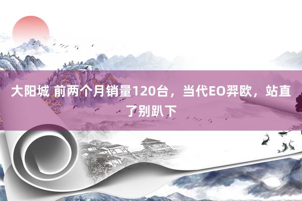大阳城 前两个月销量120台，当代EO羿欧，站直了别趴下
