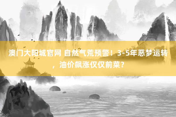 澳门大阳城官网 自然气荒预警！3-5年恶梦运转，油价飙涨仅仅前菜？