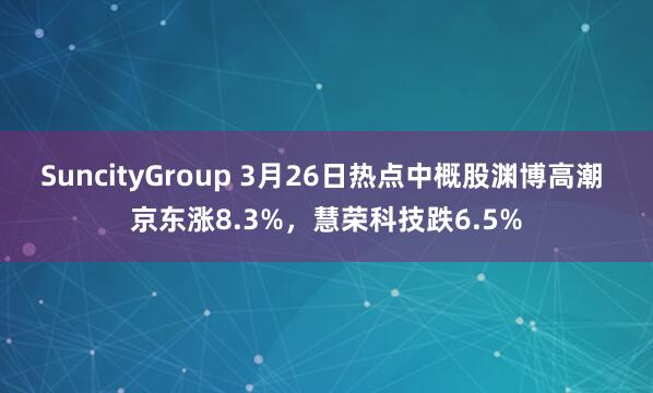 SuncityGroup 3月26日热点中概股渊博高潮 京东涨8.3%，慧荣科技跌6.5%