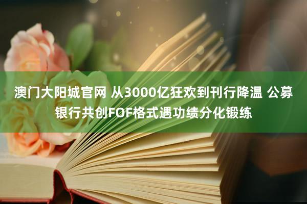 澳门大阳城官网 从3000亿狂欢到刊行降温 公募银行共创FOF格式遇功绩分化锻练