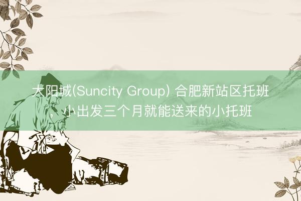 大阳城(Suncity Group) 合肥新站区托班，小出发三个月就能送来的小托班
