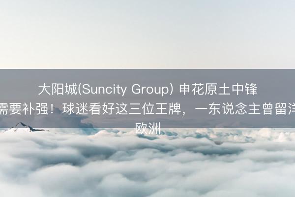 大阳城(Suncity Group) 申花原土中锋如若需要补强！球迷看好这三位王牌，一东说念主曾留洋欧洲
