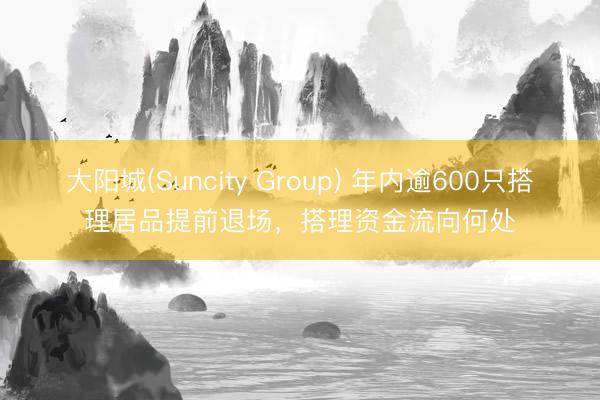 大阳城(Suncity Group) 年内逾600只搭理居品提前退场，搭理资金流向何处