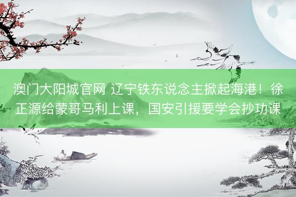 澳门大阳城官网 辽宁铁东说念主掀起海港！徐正源给蒙哥马利上课，国安引援要学会抄功课
